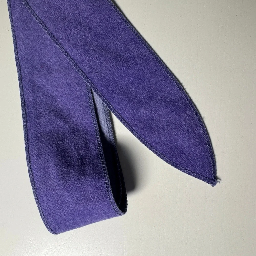 Purple Belt Tie Headband Hair Wrap Bow Pointed Ends Soft Velvet Lavender Pastel